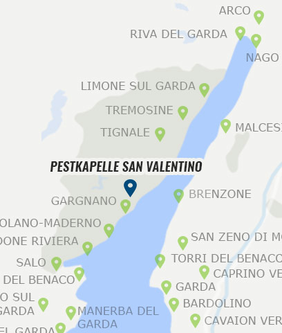 Pestkapelle San Valentino bei Gargnano Standort