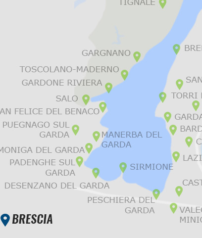 Brescia am Gardasee auf der Gardasee Karte Brescia am Gardasee - Karte