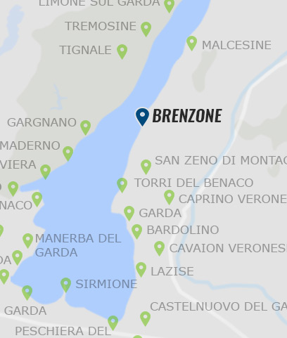 Brenzone am Gardasee auf der Gardasee Karte Brenzone am Gardasee - Karte