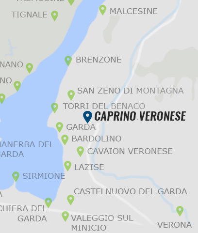 Caprino Veronese am Gardasee auf der Gardasee Karte Caprino Veronese am Gardasee - Karte