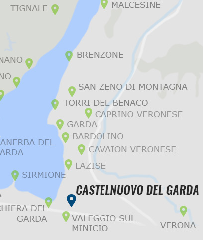Castelnuovo del Garda am Gardasee auf der Gardasee Karte Castelnuovo del Garda am Gardasee - Karte