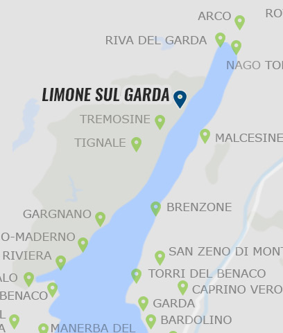 Limone sul Garda am Gardasee auf der Gardasee Karte Limone sul Garda am Gardasee - Karte
