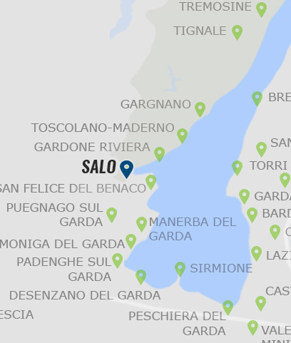 Salo am Gardasee auf der Gardasee Karte Salo am Gardasee - Karte