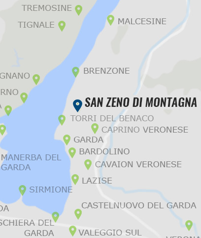 San Zeno di Montagna am Gardasee auf der Gardasee Karte San Zeno di Montagna am Gardasee - Karte