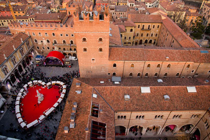 Blick von oben auf Verona in Love Feier